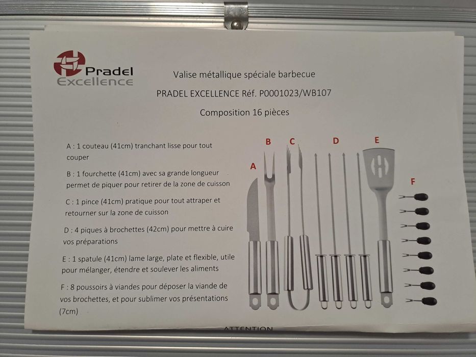 Conjunto de Utensílios para Churrasqueira
