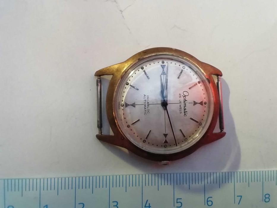 Zegarek męski naręczny szwajcarski sygn. Optimatic automat kompletny