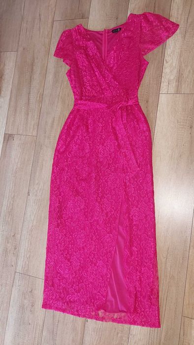 Sukienka koronka fuksja salsa 38 rozmiar