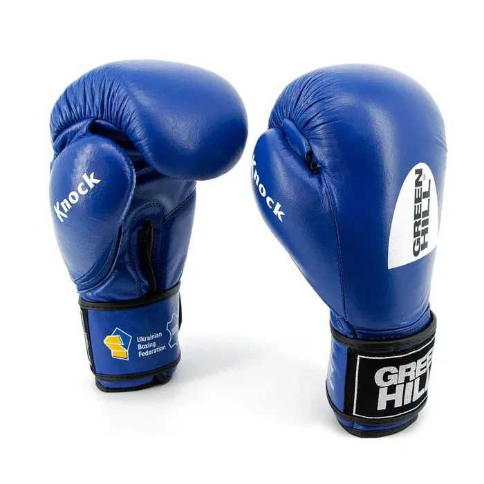 Боксерские перчатки "KNOCK" Green Hill, с печать ФБУ 12унций