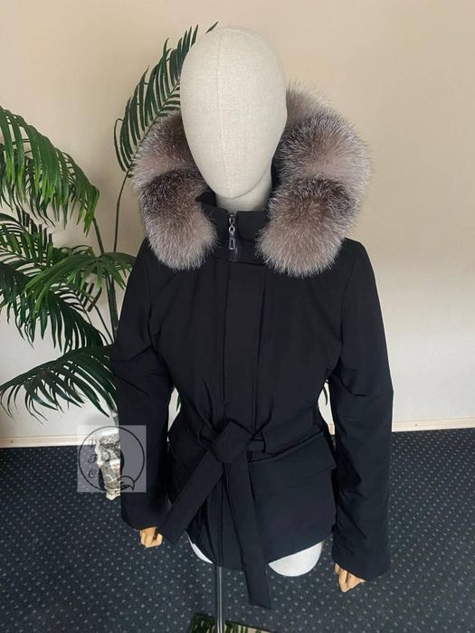 Куртка парка зимова з натур. хутром блюфрост золотистий. Розміри 42-60