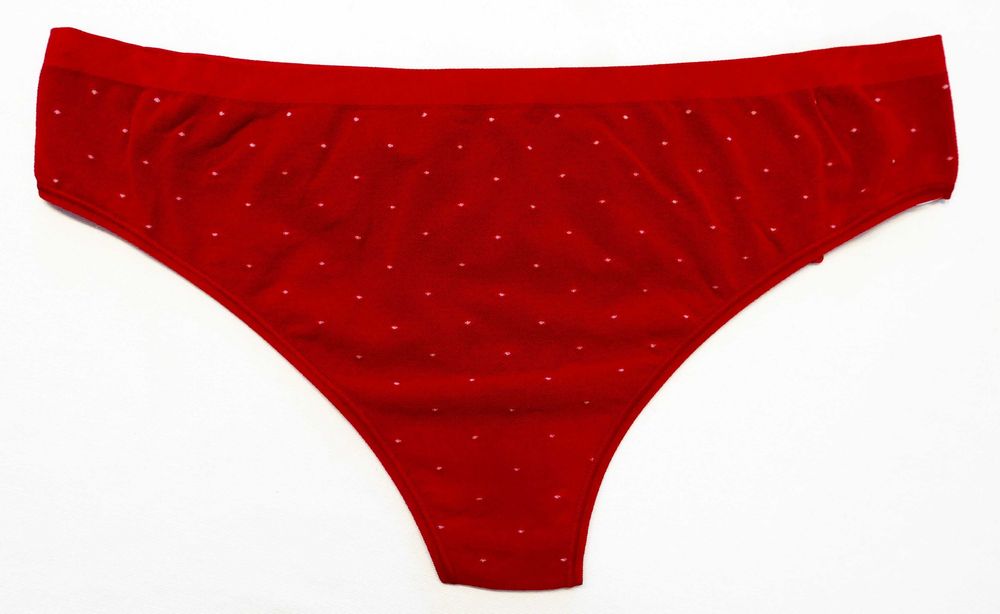 Czerwone stringi w kropeczki płaskie szwy KUNERT COMFORT 36-38 S