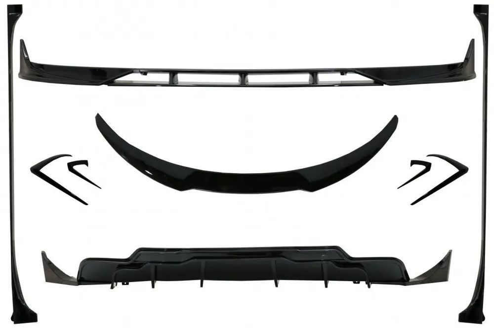 Conjunto Tesla Model 3 Spoiler, Aileron, Laminas e Difusor