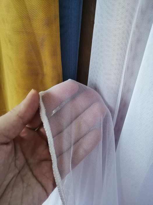 Тюль без малюнку, сіточка фатін, з обважнювачем