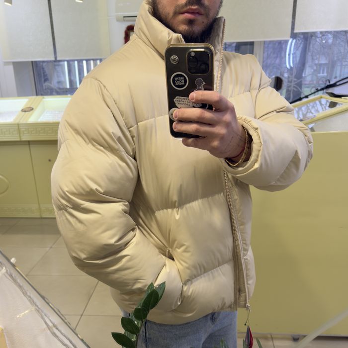 Пуховик куртка Nike club puffer beige