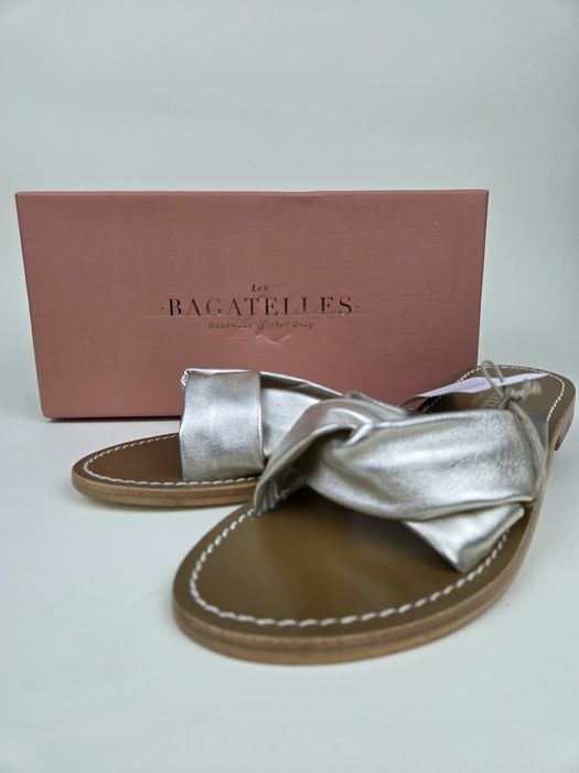 Skórzane Klapki LES BAGATELLES Kitti Platinium R. 39 | Powystawowe Premium