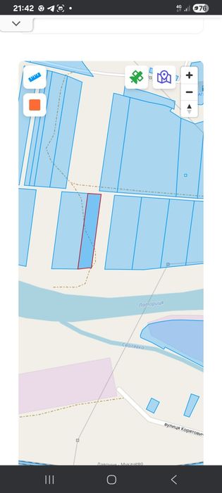 Продаю земельну ділянку  на березі річки  Латорица  у Свалява