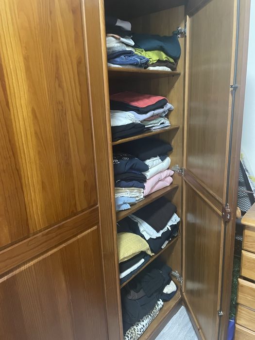 Roupeiro / Guarda Fatos 3 Portas Cerne - Madeira Maciça