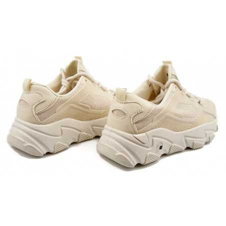Sportowe sneakersy na grubej podeszwie beżowe r 40