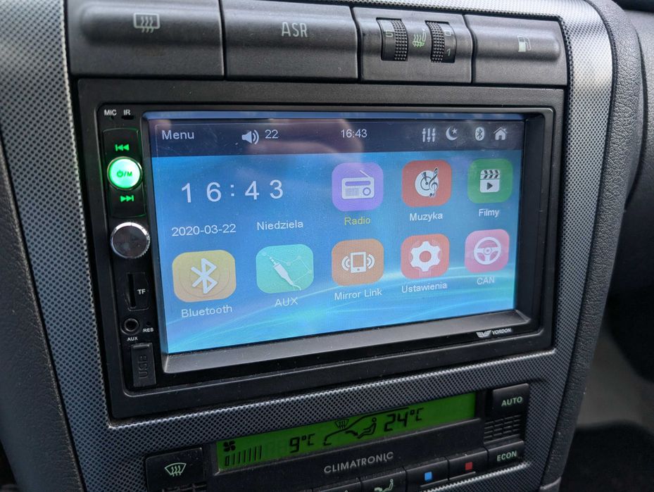 Radio samochodowe Vordon 2 din, Bluetooth, AUX