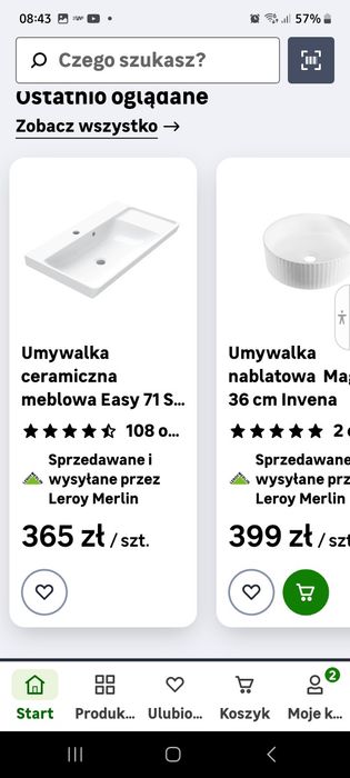 Umywalka Easy 71 cm biała ceramiczna