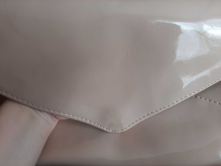 Torebka kopertówka cremowa ecru jasna duża kopertówka