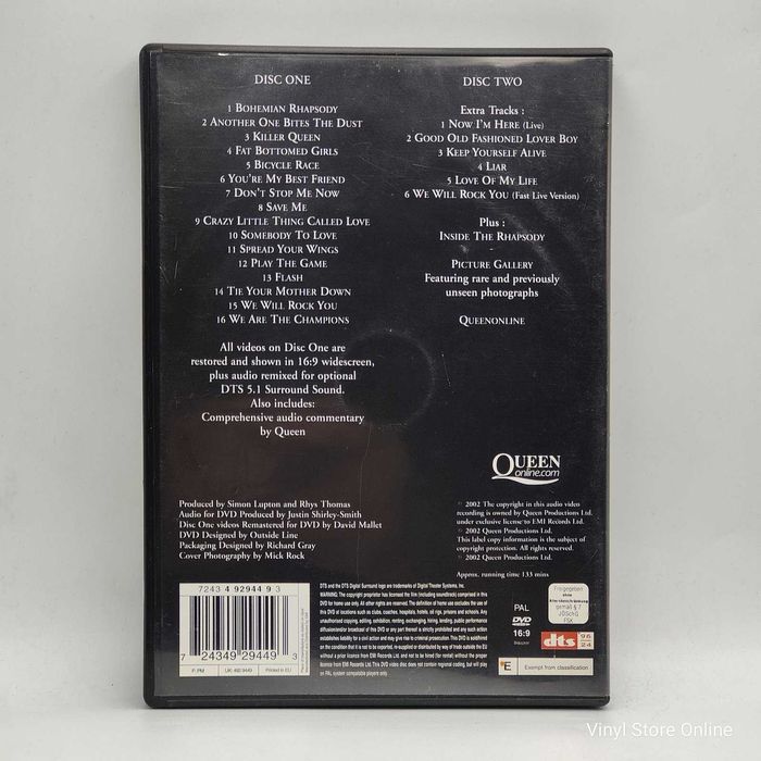DVD - Queen Greatest Video Hits 1 Collection