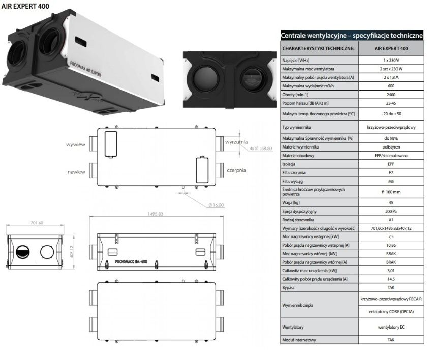 WARTO!!! REKUPERATOR Air Expert EPP 400 Polski Producent rekuperacja