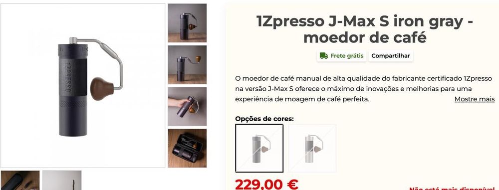 Moinho de Café (Grinder Manual) 1Zpresso J-Max S
