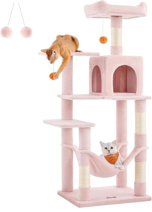 Nowy różowy drapak dla kota duży stabilny i uroczy legowisko domek