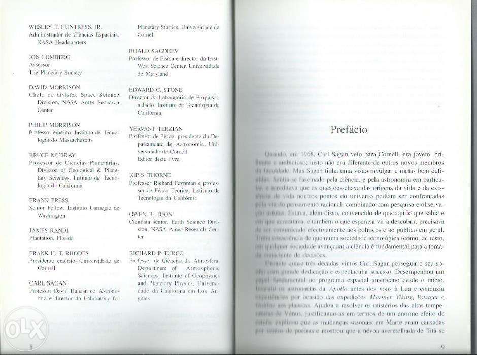 “O Universo de Carl Sagan" Yvertan Terzian - Gradiva / UA