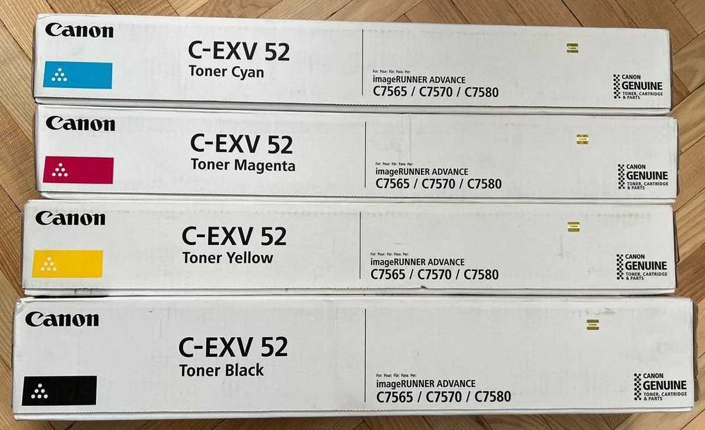 Нові картриджі Canon C-EXV 52 (Bk, C, M, Y) Оригінал, повний комплект