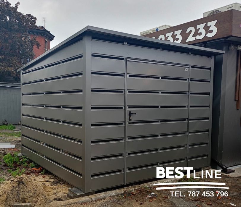 Garaż blaszany z bramą segmentową. Garaż na wymiar - 3x5 3x6 4x5 4x6