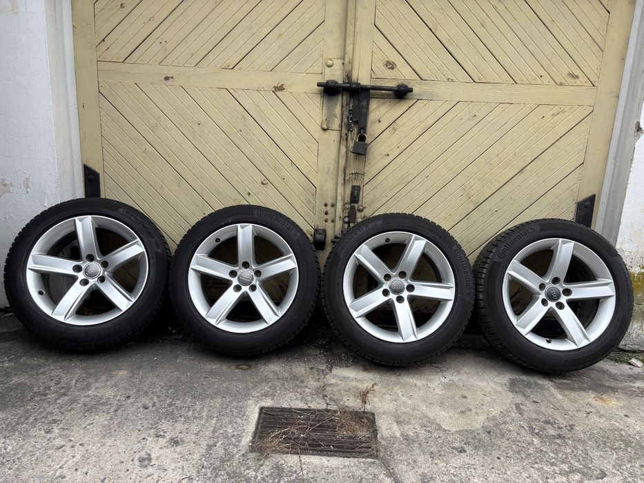Oryginalne Alufelgi Audi 17 7.5J ET28 + Opony Zimowe Continental 2024 r.