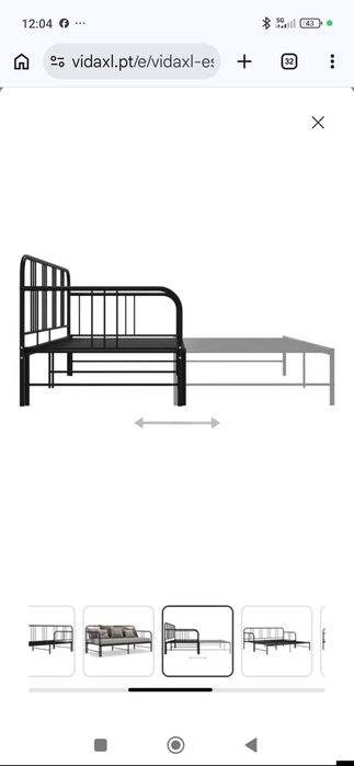 Cama de Metal retrátil