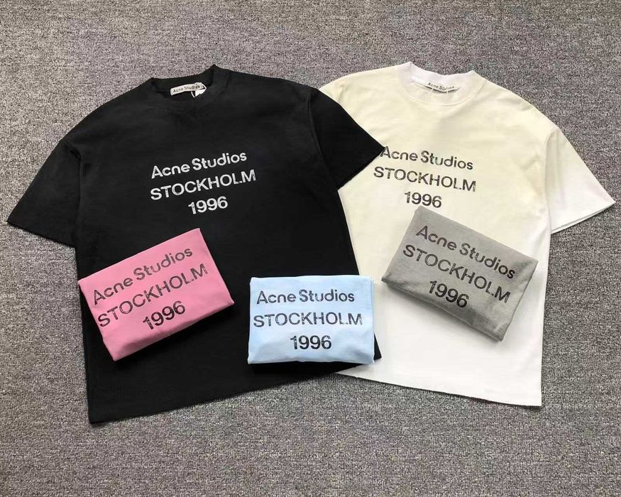 Футболка Acne Studios футболка акне студіос тишка майка унісекс чоловіча жіноча чорна біла рожева сіра блакитна cotton преміум люкс