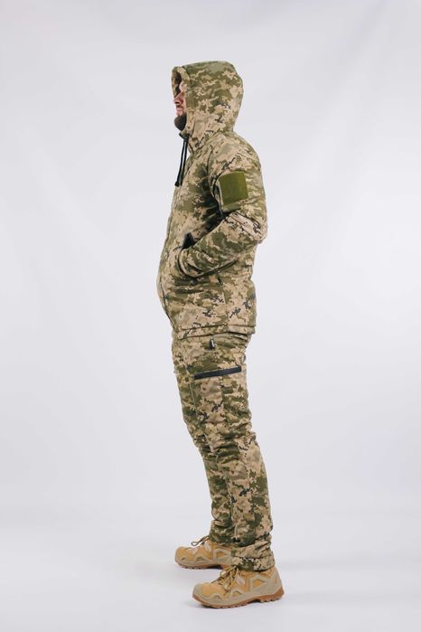 Військова форма зимова піксель теплий тактичний костюм з флісом
