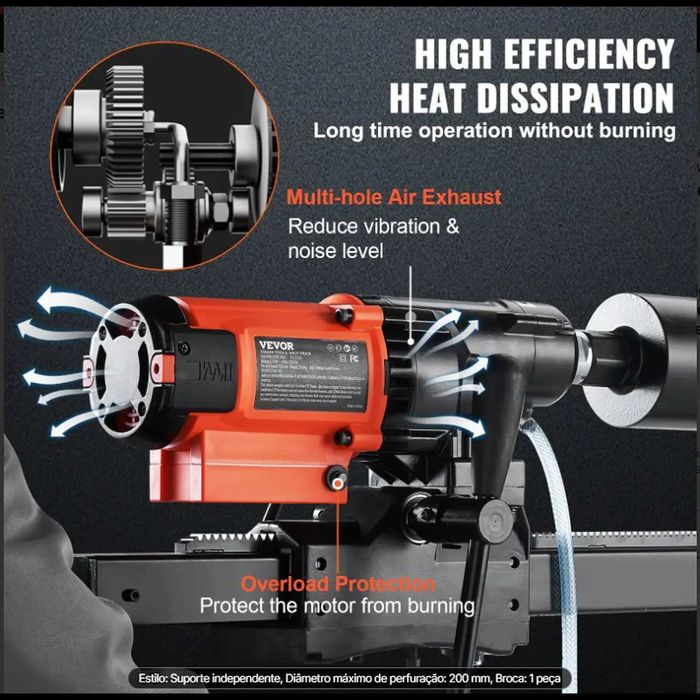 D12- Máquina de perfuração de mármore  255mm 2500w COM BROCA