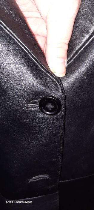 Casaco em pele genuína