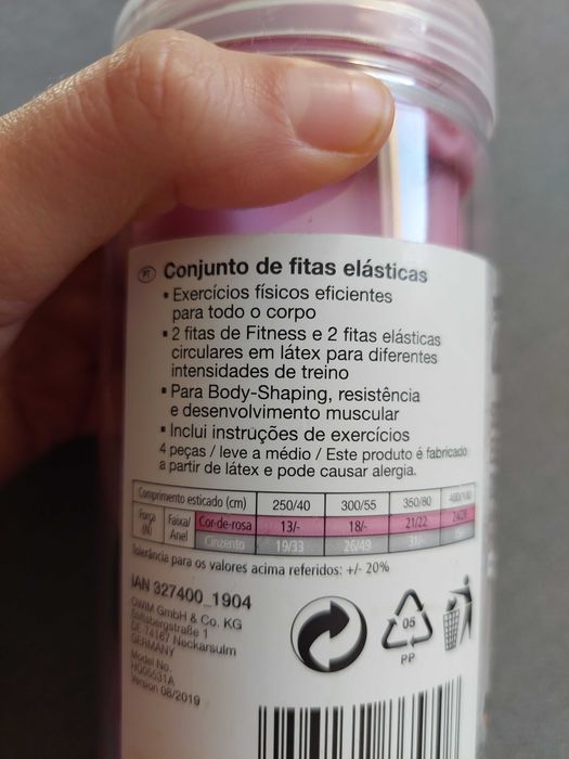 Fitas e elásticos de trieno