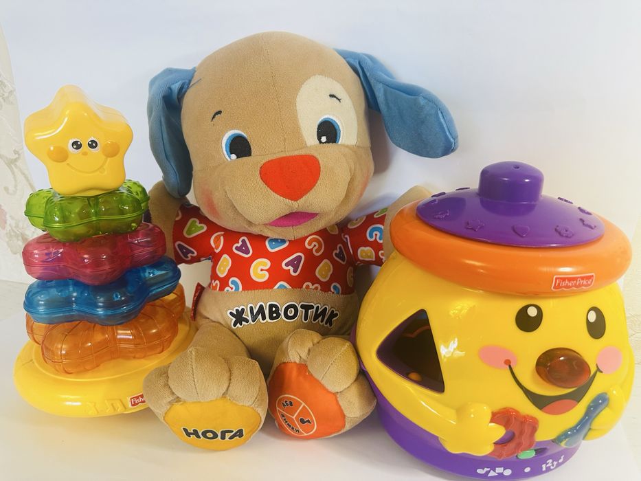 Іграшки Fisher-price розумне цуцення, пірамідка, горшечок