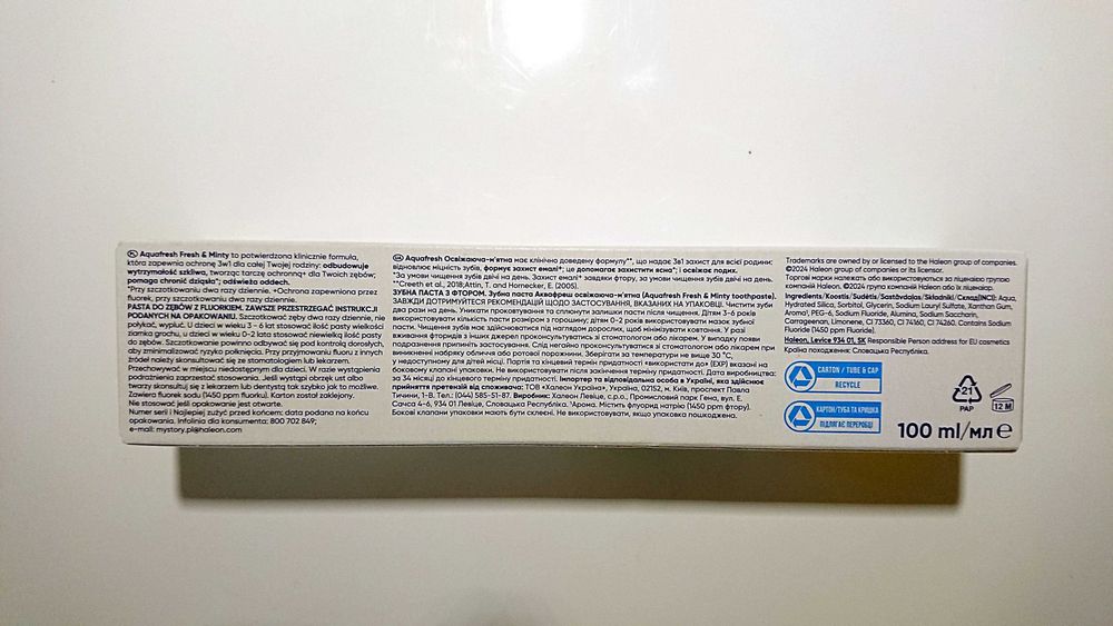 Pasta do zębów AquaFresh, Triple Protection Fresh & Minty XL 100 ml
