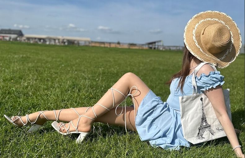 Modna materiałowa damska torebka na ramię