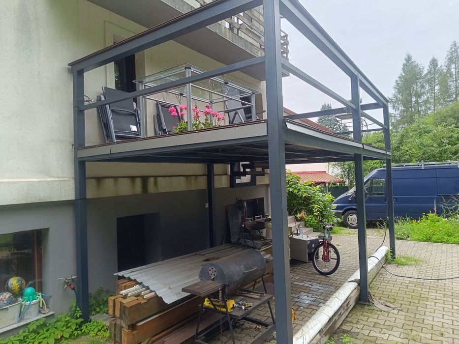 Konstrukcja stalowa werandy, balkonu lub garażu 5m x 3m