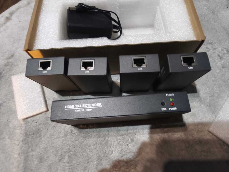 HDMI 1x4 Extender Cat6 3D 1080P – Mo PW HT22 BP4 – Nowy