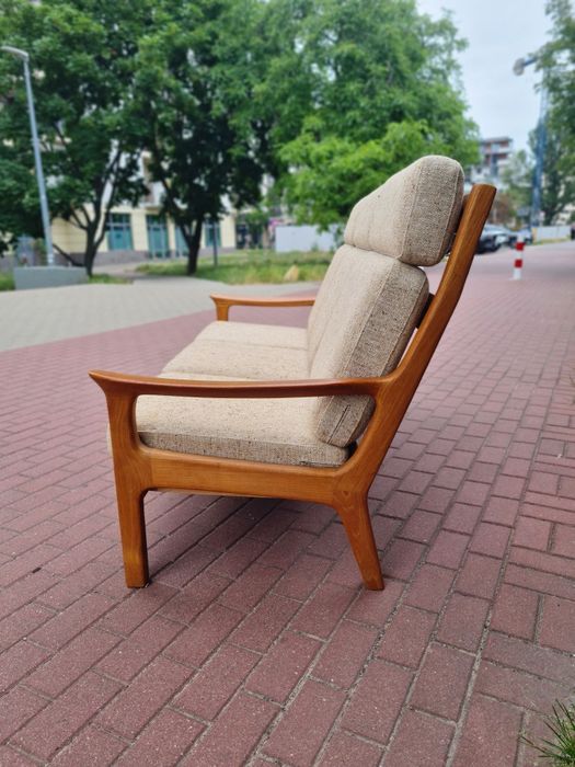 Sofa tekowa proj. Juul Kristensen, skandynawski design Dania lata 60
