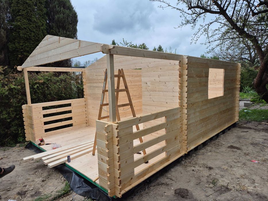 Od RĘKI DOMEK letniskowy na działkę ROD*drewniany z TARASEM* 6x4*24 m2