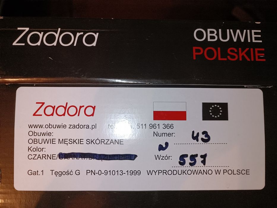Czarne skórzane buty rozmiar 43