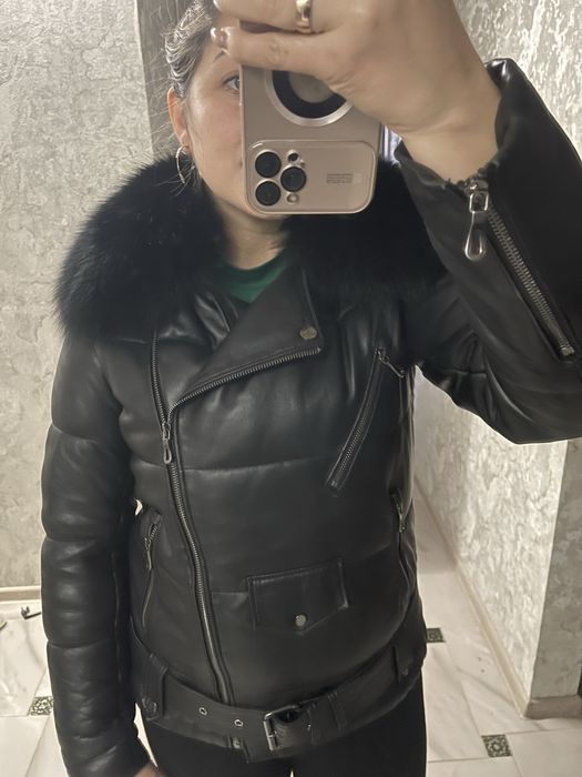 Шкіряний пуховик