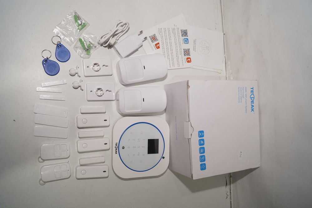 TecPeak Bezprzewodowy domowy system alarmowy, zestaw alarmowy WiFi/gsm