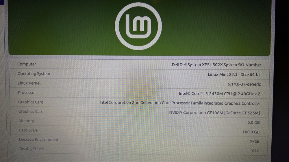 Portatil Dell XPS 15 L502X intel i5 2,40ghz 6Gb RAM 160gb HDD Nvidia GeForce GT 525M