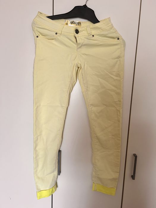 Spodnie zolte jeans