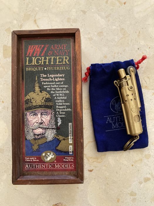 Isqueiro WWI army & navy lighter Isqueiro de coleção a funcionar