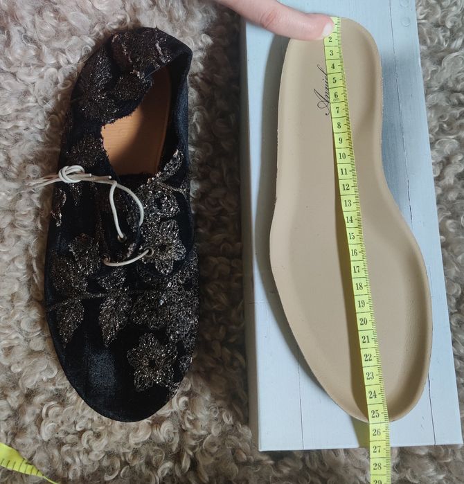 Anniel 39 nowe buty kwiaty welur