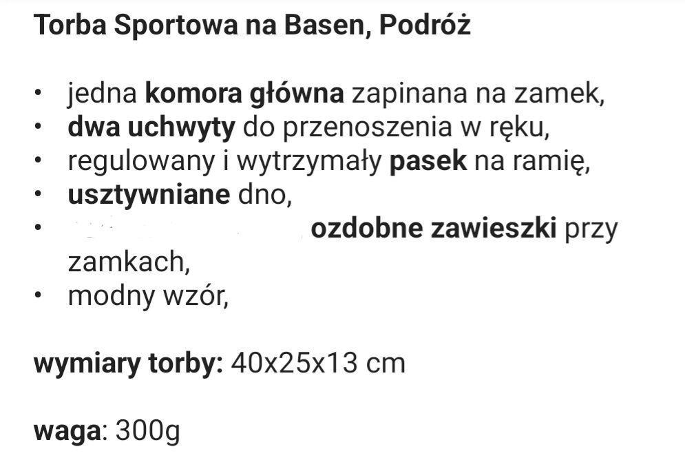 Torba, torba sportowa lub na basen LOL