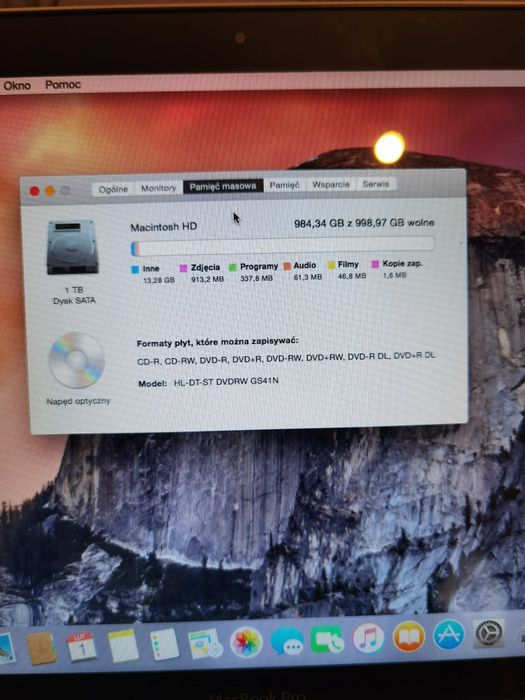 Mac book Pro 13 cali i7 8gb ram 1tb dysk