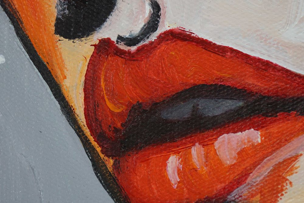 Oryginalny duży obraz olejny ręcznie malowany portret piękna kobieta