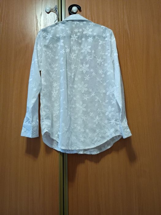 Miękka przewiewna delikatna bluzka len i jedwab r. S