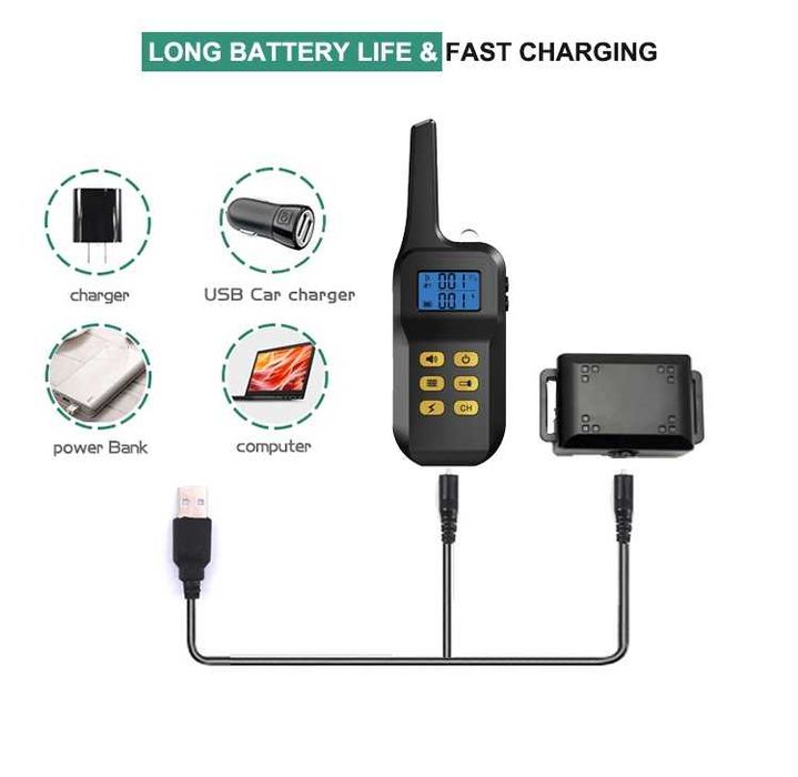 PORTES GRÁTIS - Coleira de ADESTRAMENTO + ANTI-LATIDO, alcance 1100m