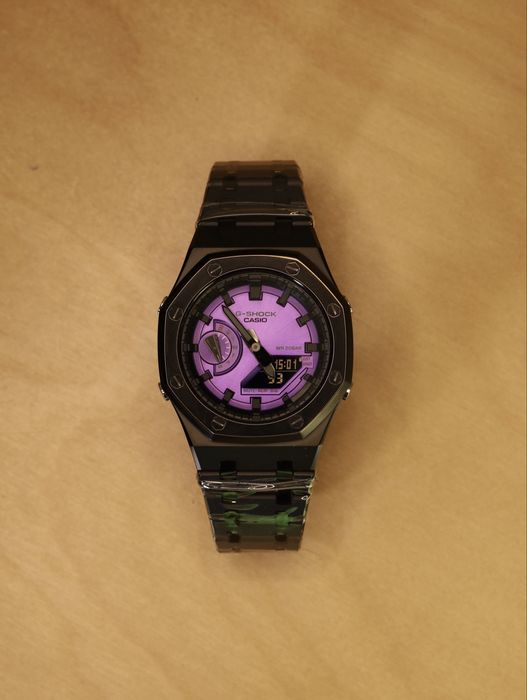 Casio G Shock 2100 purple Кастом Оригінал часы мужсие металевий custom